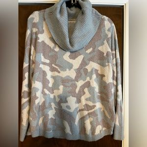 Super soft camo cowl neck sweater like new condition only worn twice